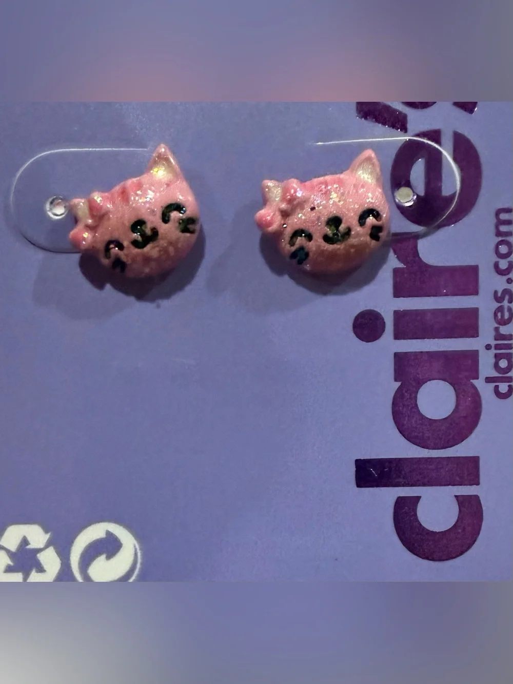 Claire’s Sensitive Solutions 5 Pair Earring Lot NWT Cat Heart Flower Leaf